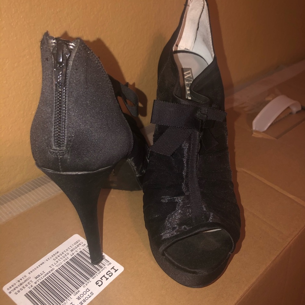 Black Booties (peep toe)